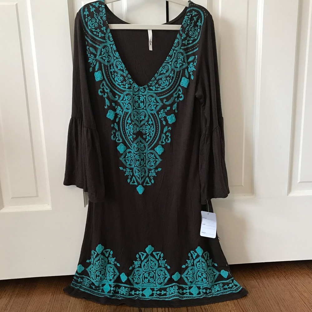 Voll Brown and Teal Dress
